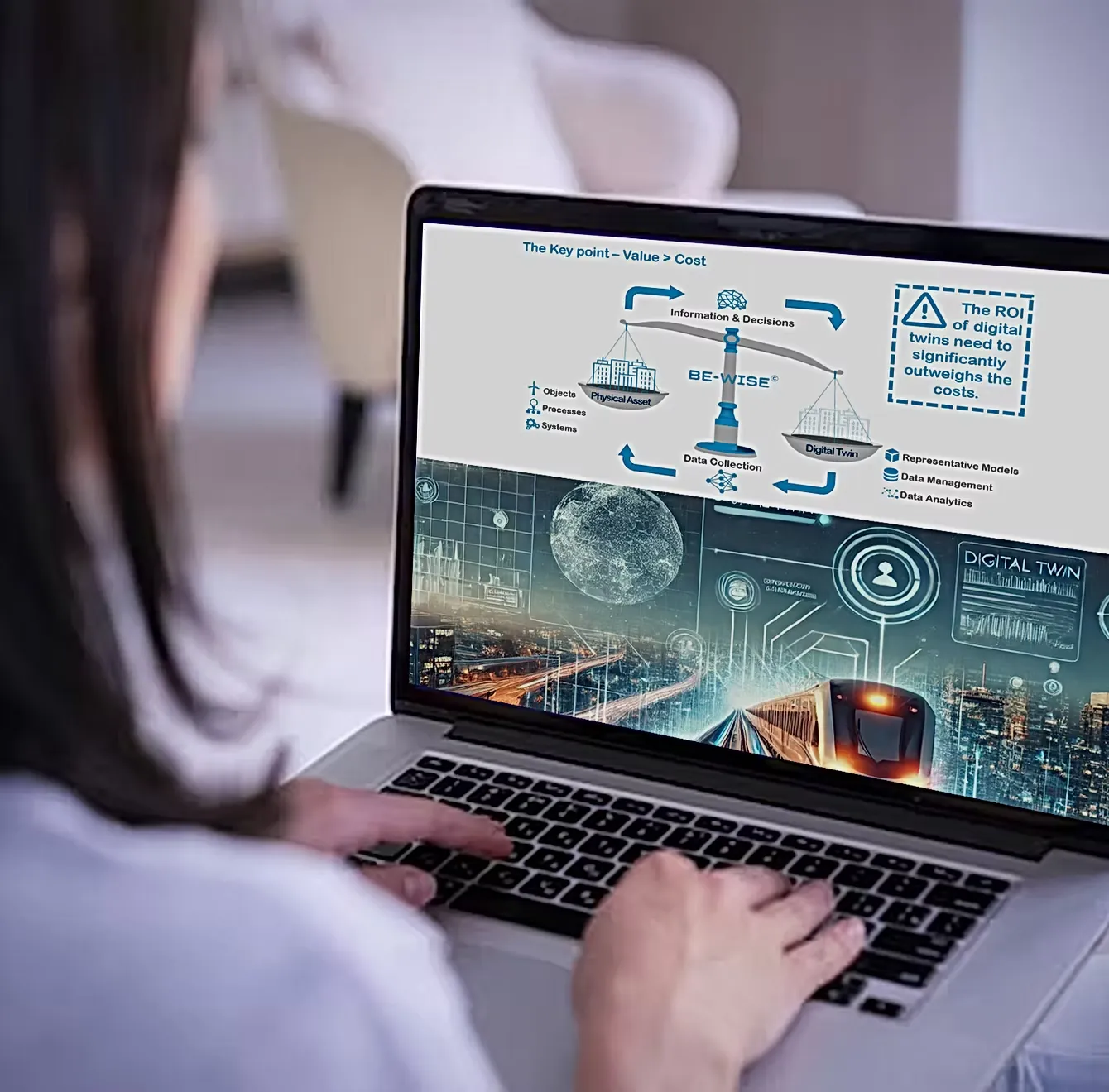Reviewing AI governance on a laptop